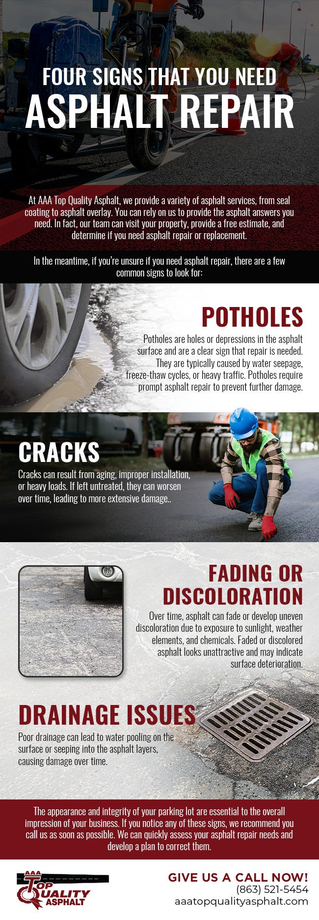 Four Signs That You Need Asphalt Repair [infographic]